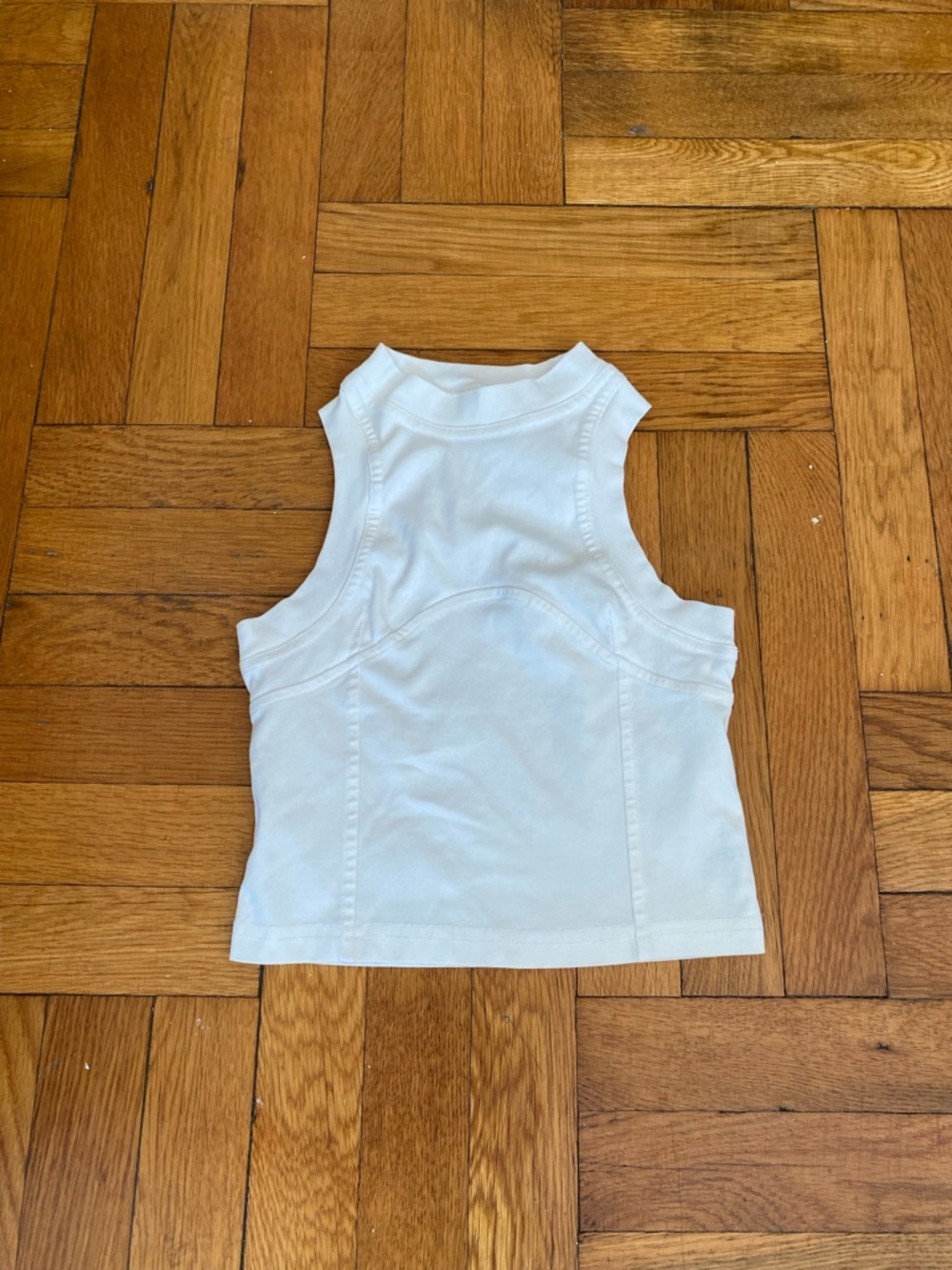 F Project White High Neck Sleeveless Crop Top Size S